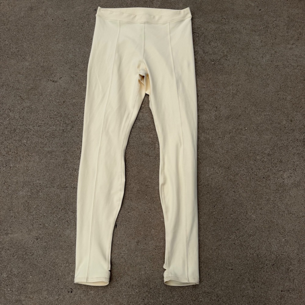 Alo Yoga High Waist Airbrush Leggings Womens L/G Yellow Stirrup Seam Yoga Pants